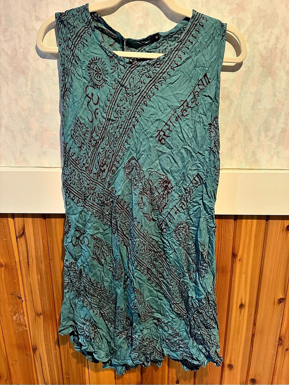 Leopards & Roses Paisley Sleeveless Mini Dress/tunic in Blue & Purple Size XL NW